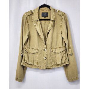 Sanctuary Jacket Womens Small Army Green Military Utility Lyocell Blazer